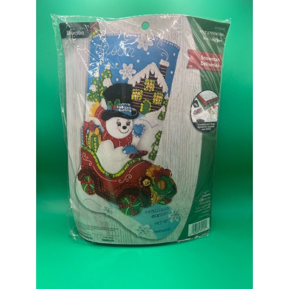Bucilla SNOWMAN DELIVERIES FELT Stocking Kit-89456E/2021